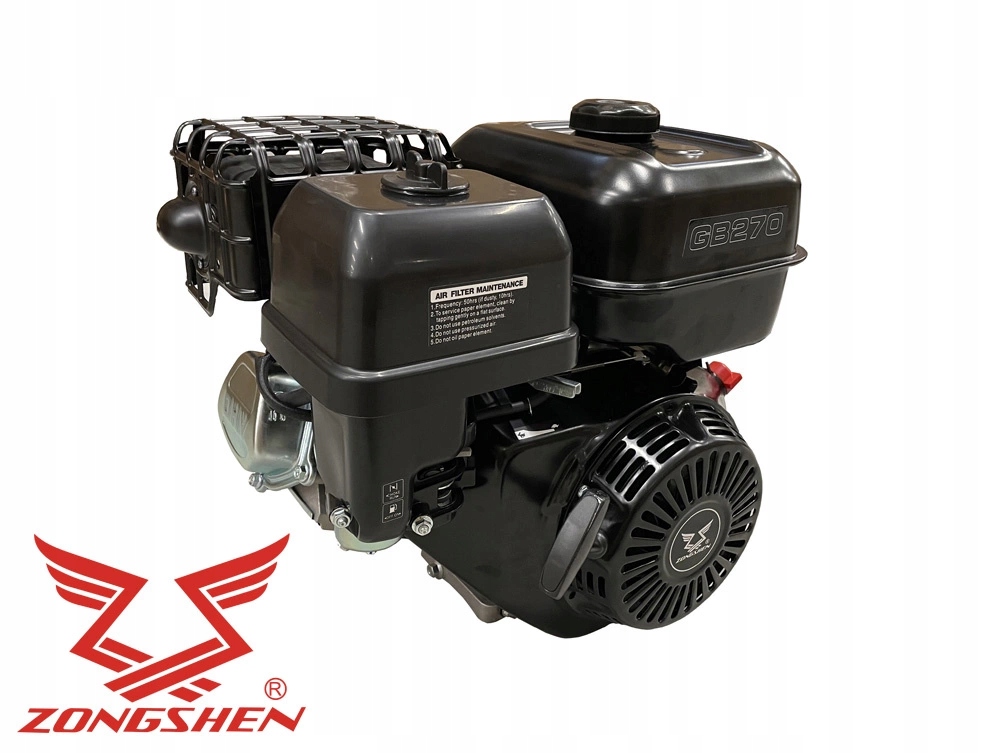 Motor Zongshen GB270 horizontálny hriadeľ 272 cc hriadeľ 25,4 x 72 mm 8 Km