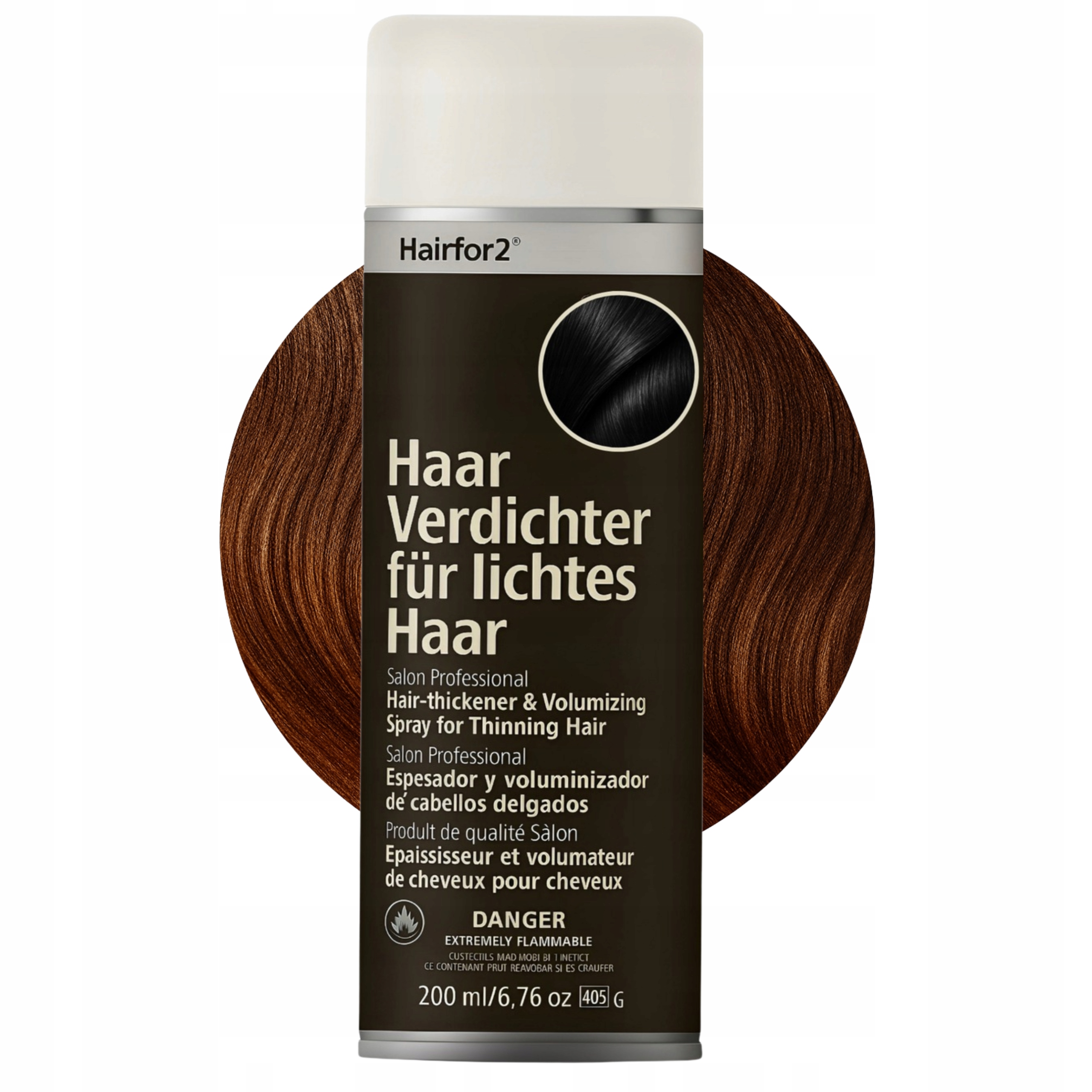 HairFor2 Profesionální mikrovlákna pro řídké a slabé vlasy, světle hnědá