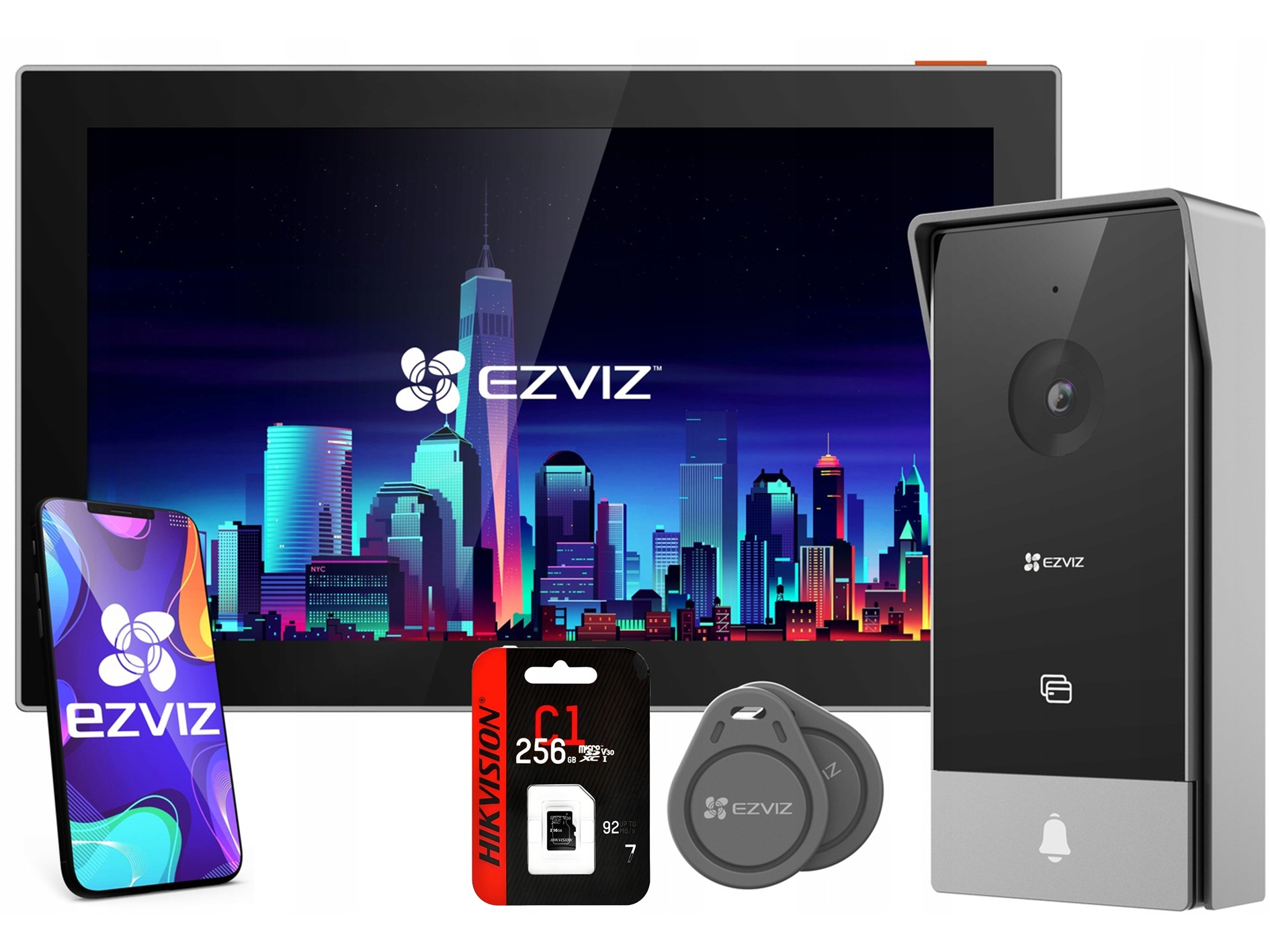 Videovrátnik WiFi s aplikáciou Ezviz HP5 Brána Furtka karta microSD 256 Gb