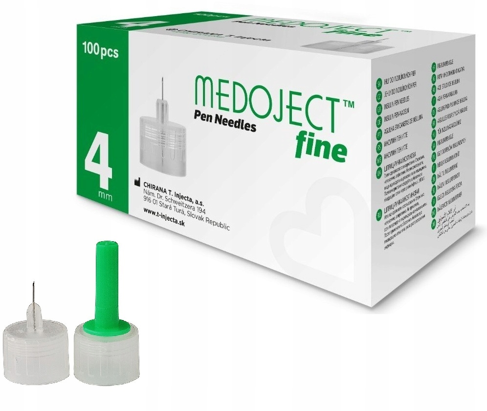 

Medoject 100 szt Igły Do Penów 32G 0,23 x 4 mm New