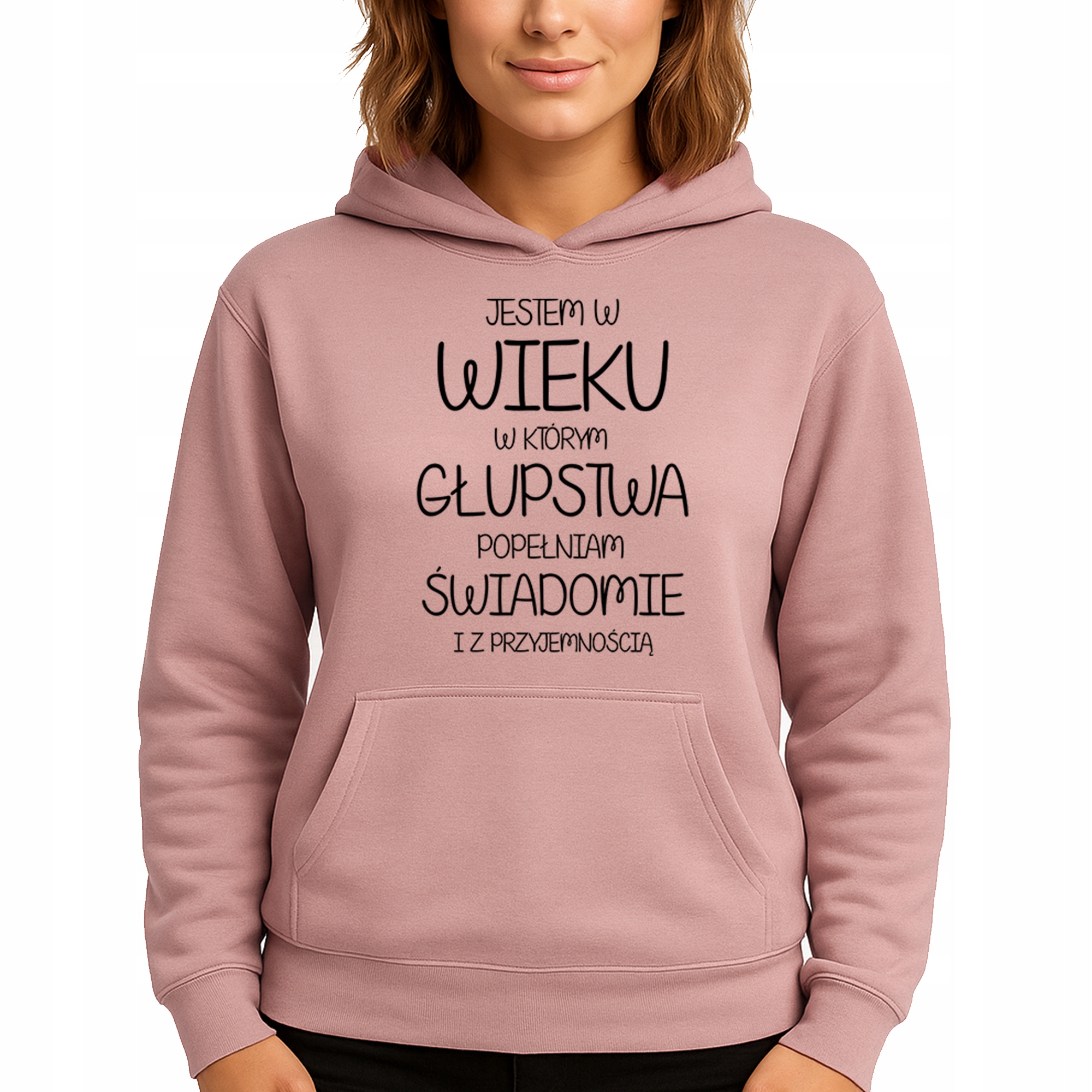 Mikina Růžová Hoodie S Kapucí Hlouposti Dělám Vědomě Vel S