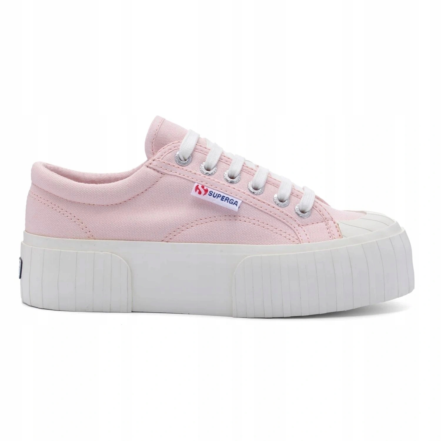 Boty Superga dámské tenisky růžové na platformě z tkaniny vel.