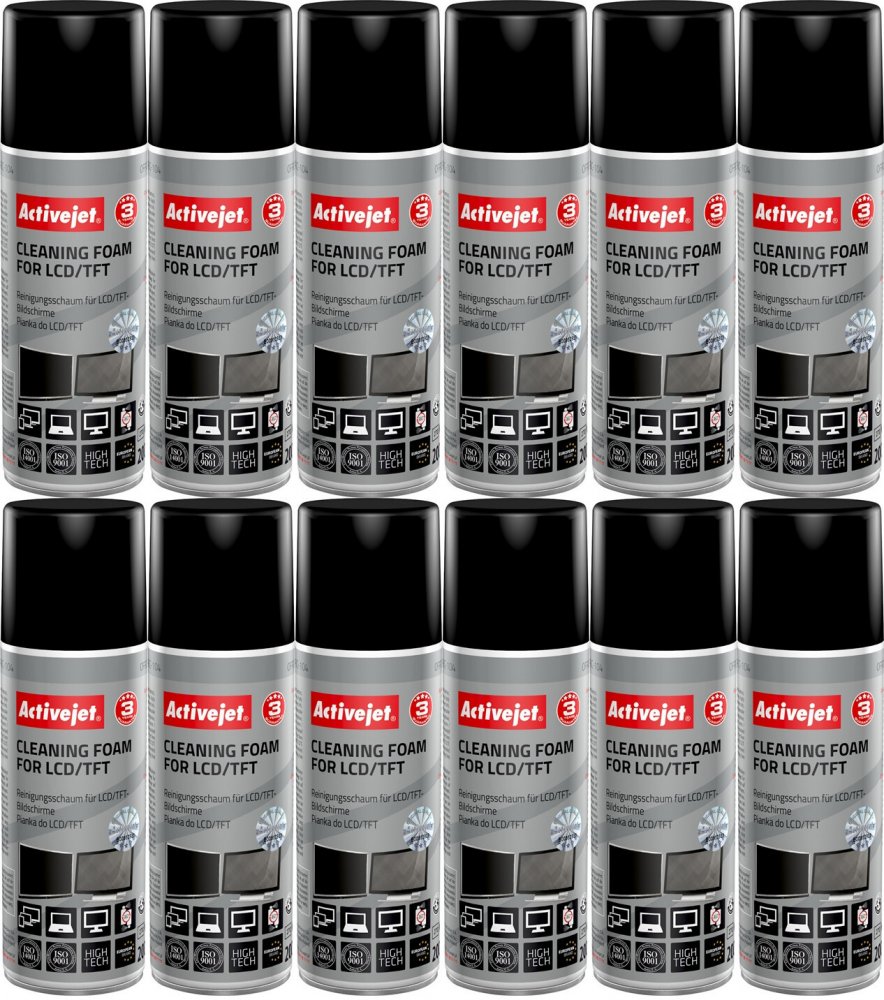 Pianka do czyszczenia matryc LCD/TFT Activejet AOC-104 200ml x12