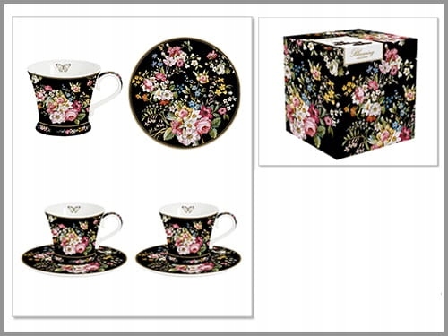 Filiżanki do espresso 2+2 80 ml Kwiaty BLOOMING Kod producenta 880-8165