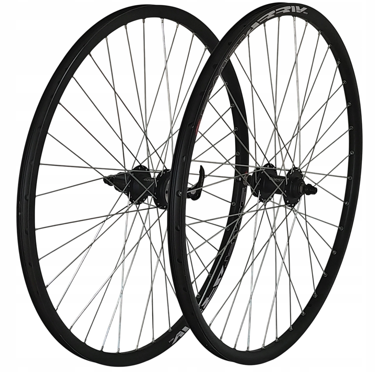 Koła Mtb Quando 27,5" Stożek Nity Tarcza Kaseta Czarne Komplet