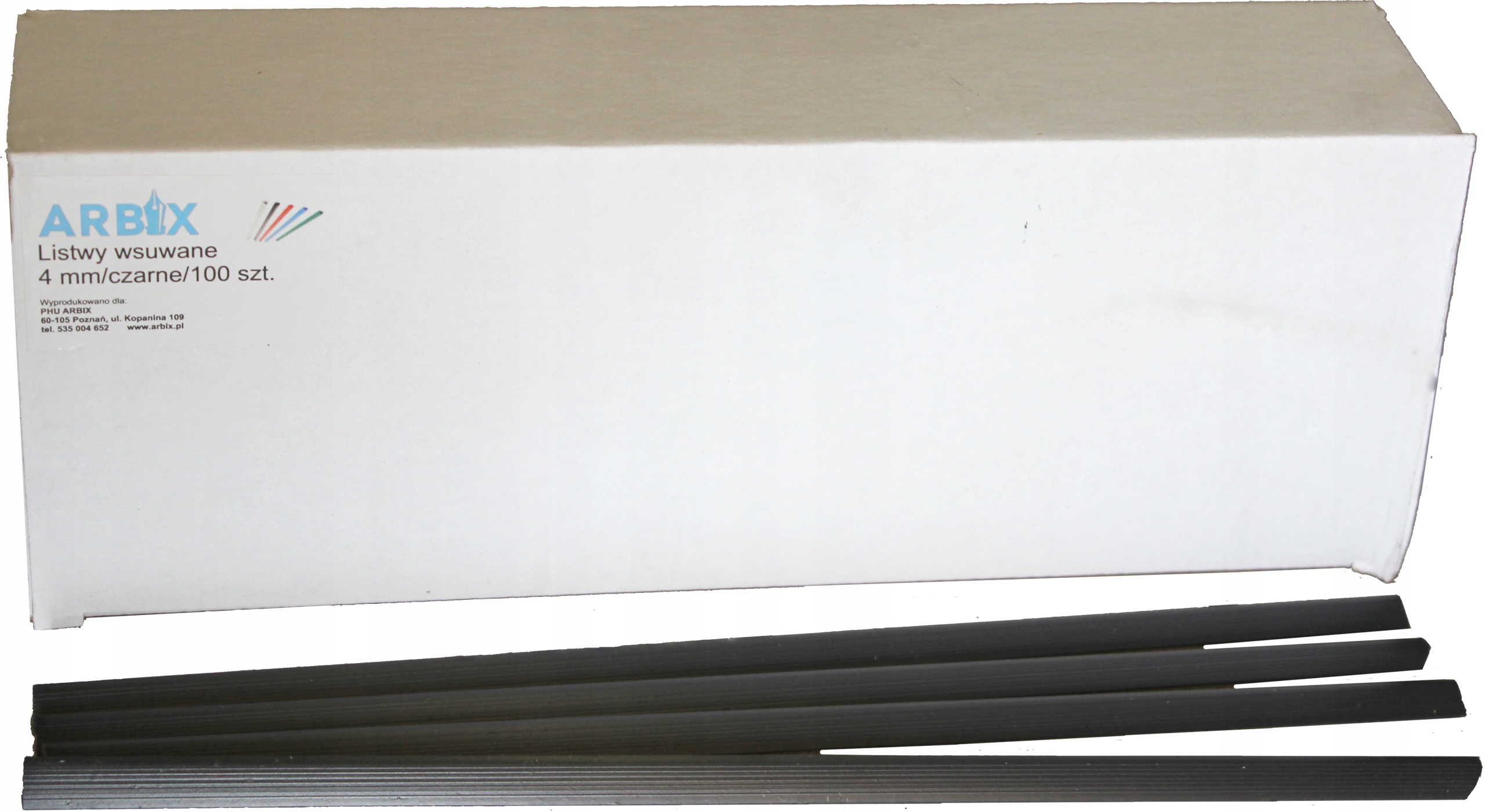 

Listwy Wsuwane Do Opraw Kartek 4mm 50szt. Arbix