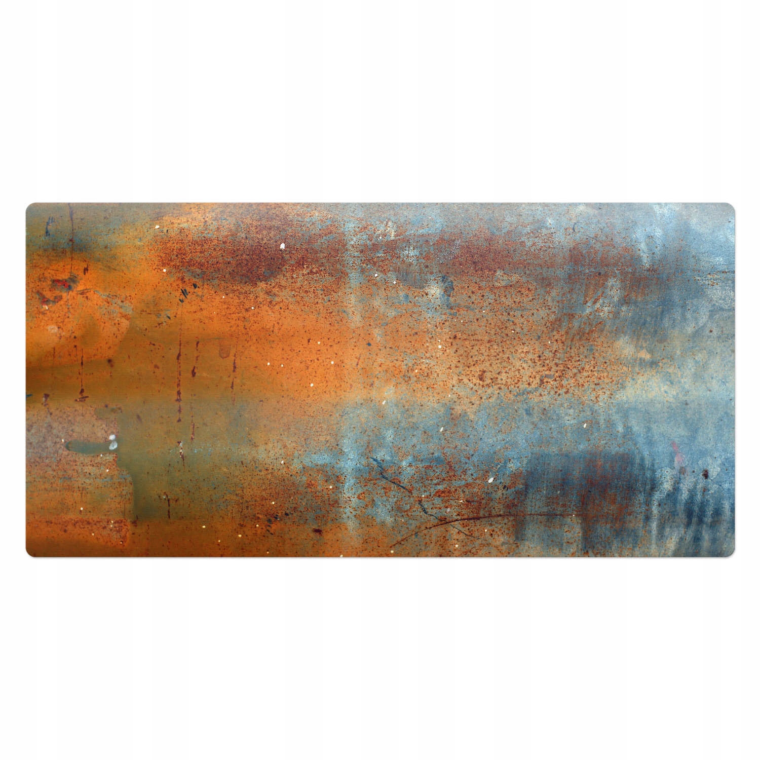 Nowoczesna mata na biurko do pracy zdalnej Rdza i tekstura metalu 100x50 cm