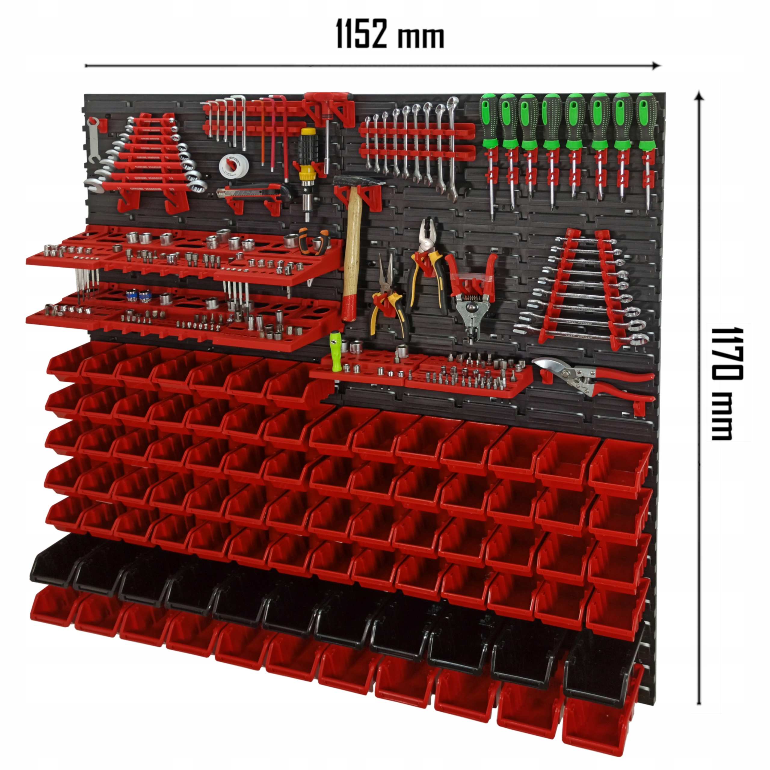 Tablica ścianka narzędziowa 115x117cm 85 kuwet Marka Prosperplast