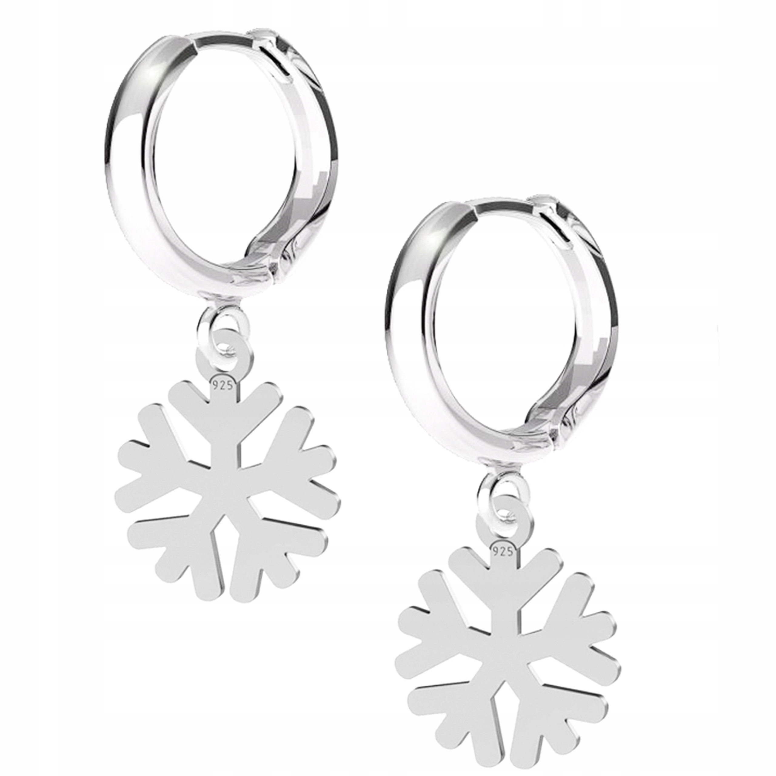 Stříbrné náušnice Vločka Zima 925