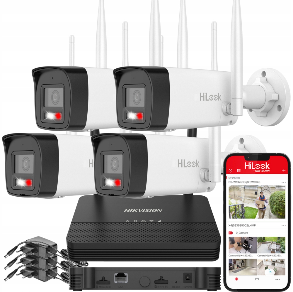 4MPx Ip monitorovací sada HiLook pro Hikvision WiFi 4 venkovní kamery