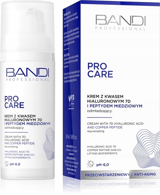 Bandi Krem z kwasem hialuronowym 7D i peptydem miedziowym 50 ml