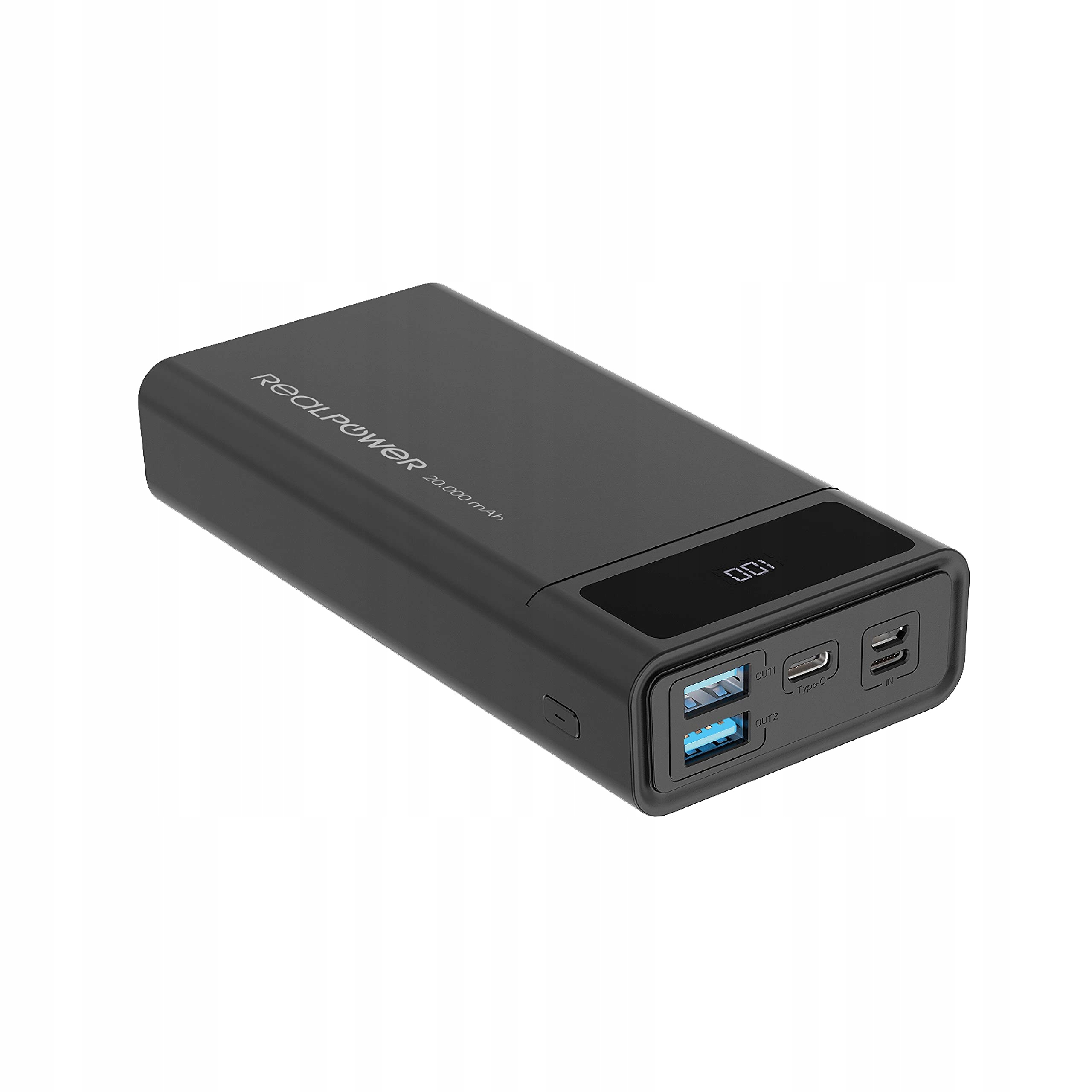 Powerbank RealPower 20000 mAh czarny 100% oryginał