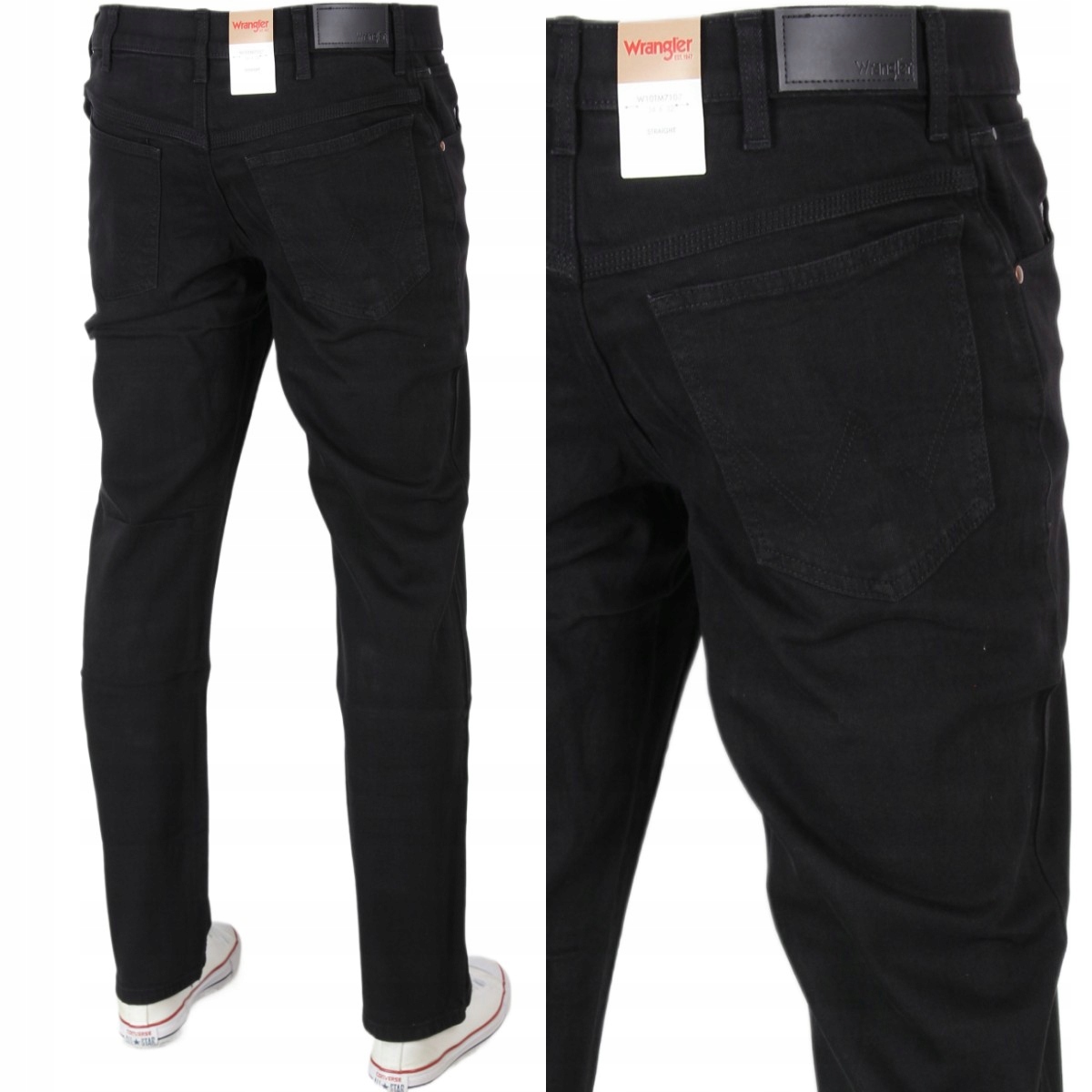 Wrangler Regular Straight Jeansy Proste "black" W38 L30
