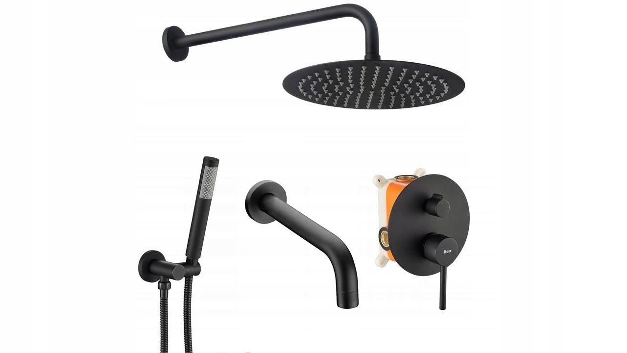 Podomietkový vaňový a sprchový set Lungo čierny