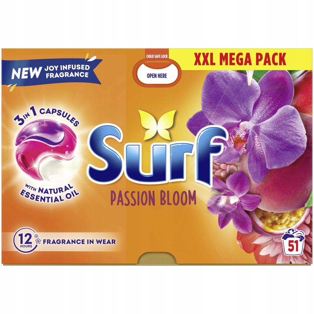 Levně Surf 3v1 Passion Bloom Pods kapsle na praní, esenciální oleje 51 kusů