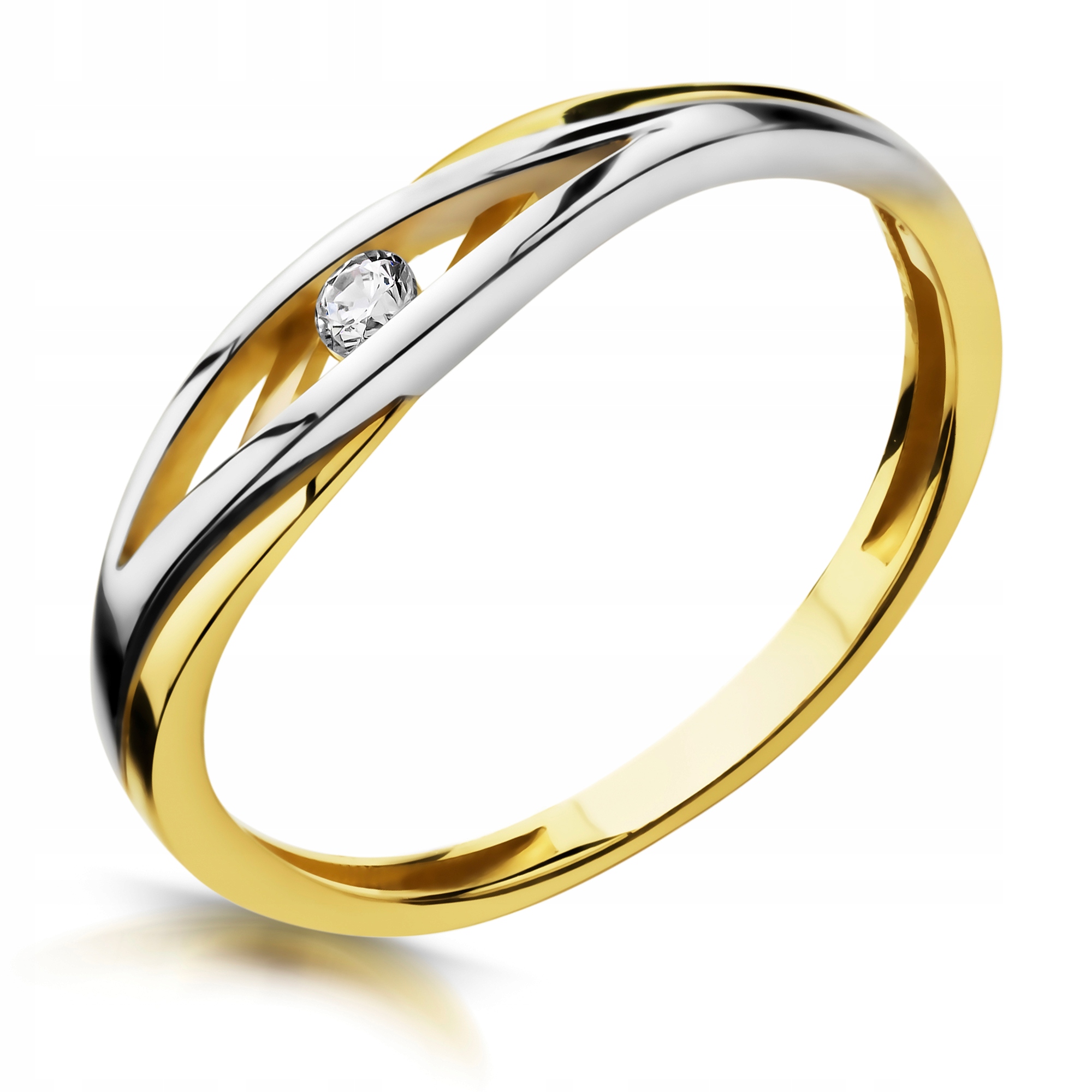 

Złoty Pierścionek Zaręczynowy 333 8K Cyrkonia r17