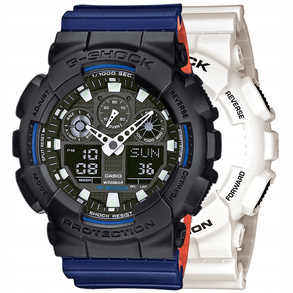 Sada G-shock GA-100B-7AER Černá Modrá