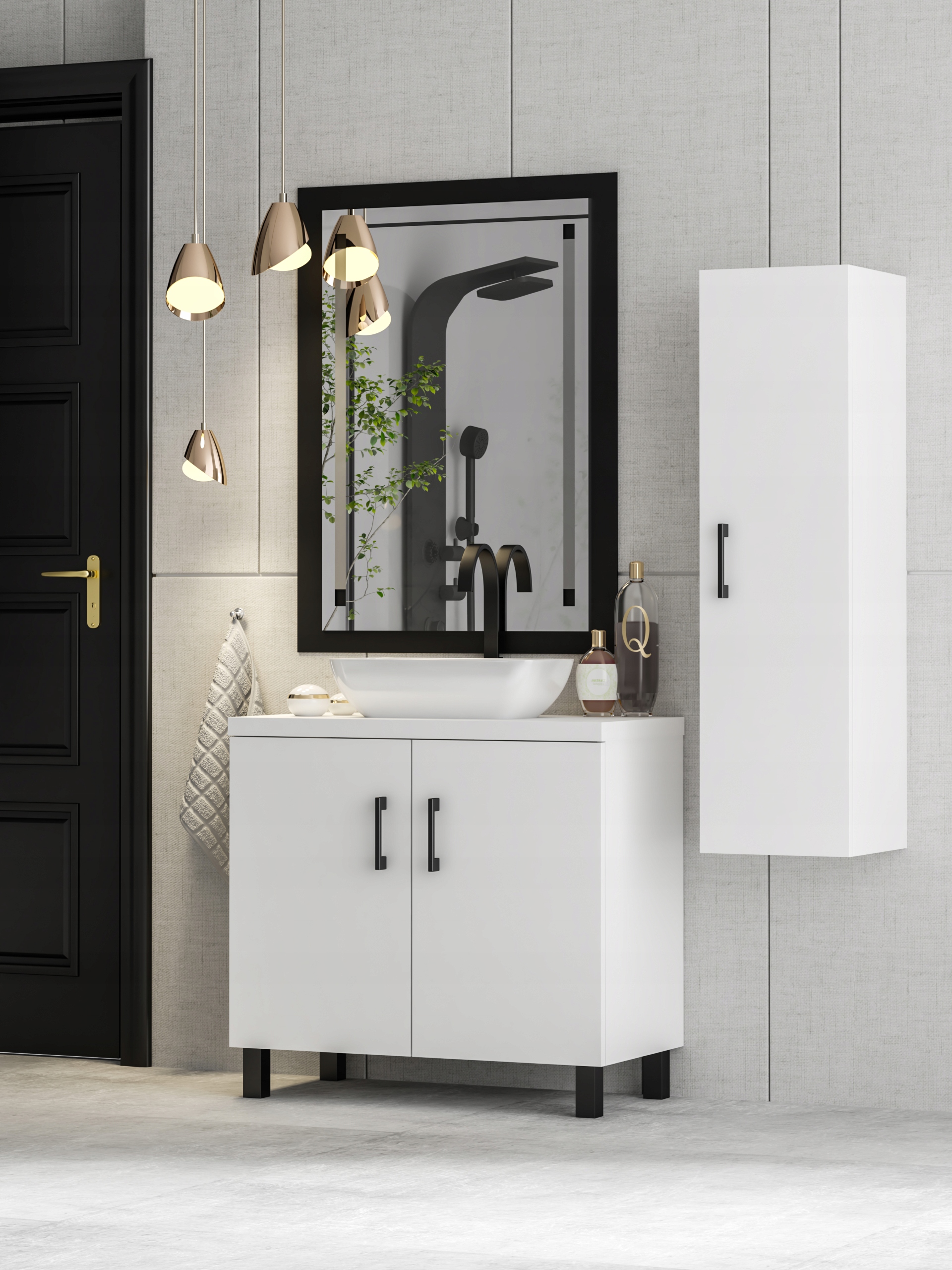 SZAFKA STOJĄCA ŁAZIENKOWA ROCO 80 z umywalką ZESTAW PRODUCENT KOLORY Typ pod umywalkę