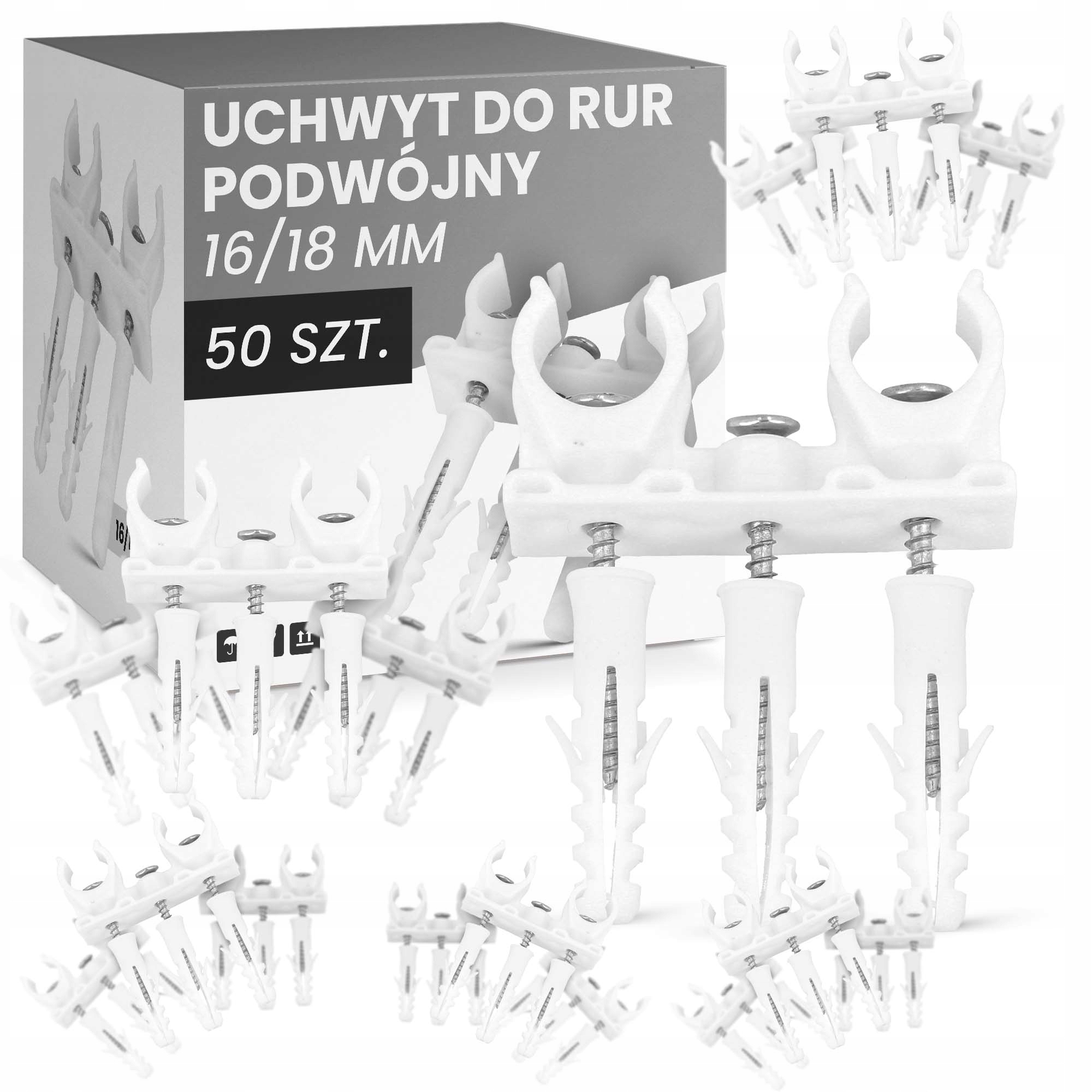 

Uchwyt rury rur miedzianej miedzi 18 podwójny 50