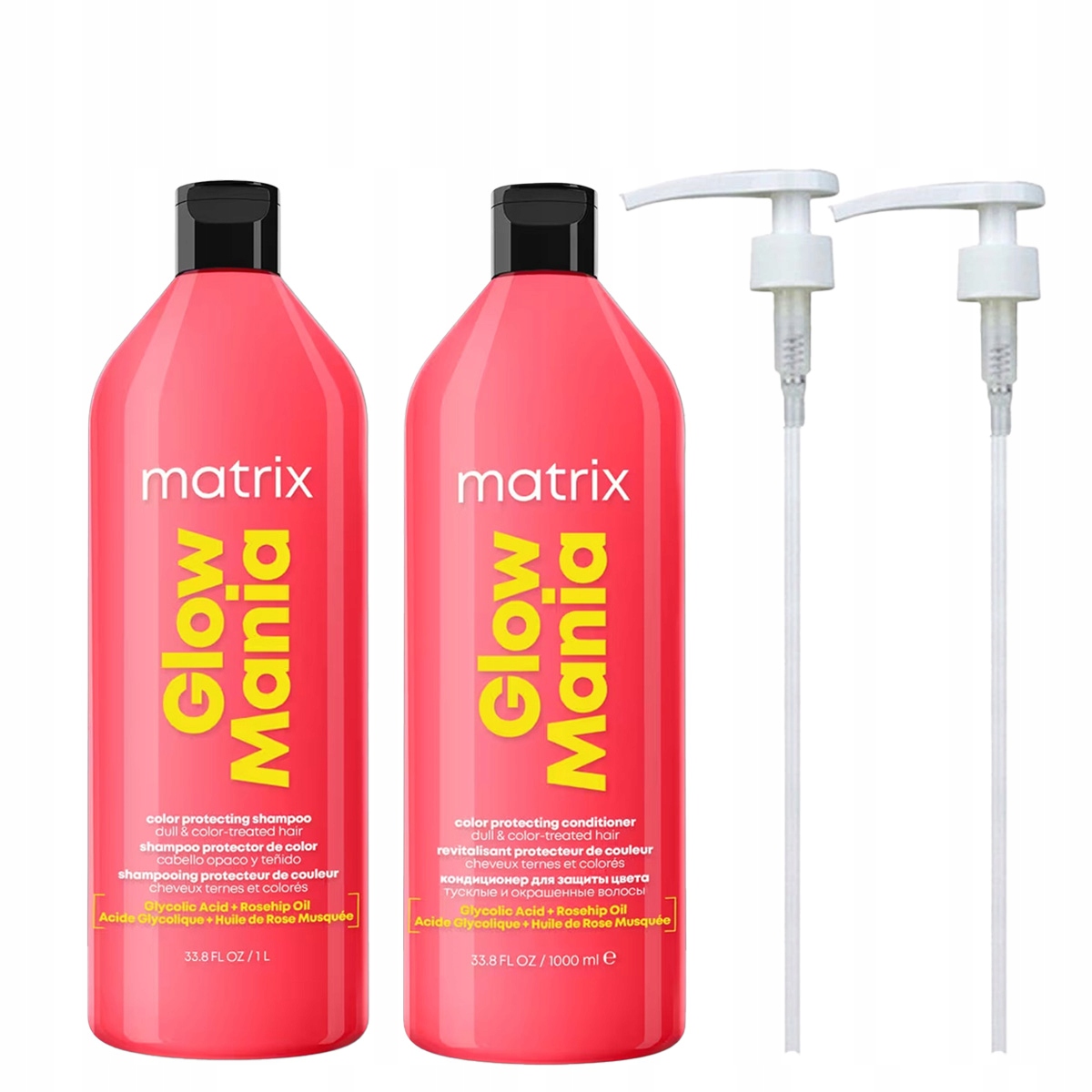 Matrix Glow Mania šampon – lešticí kondicionér na vlasy 2x1000 pumpička