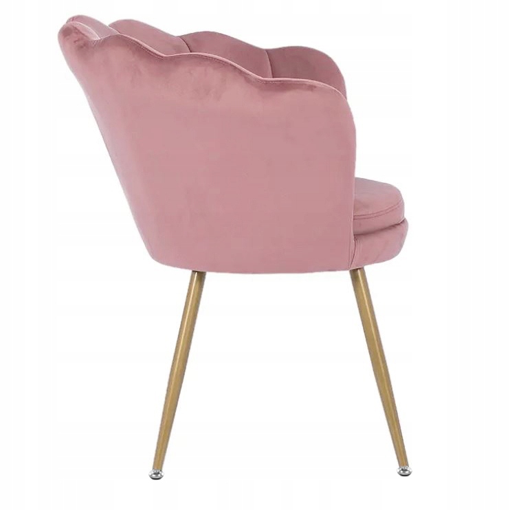 KRZESŁO MUSZELKA RÓŻOWE WELUROWE FOTEL TAPICEROWANY MUSZLA WELUR DO SALONU Materiał obicia welur