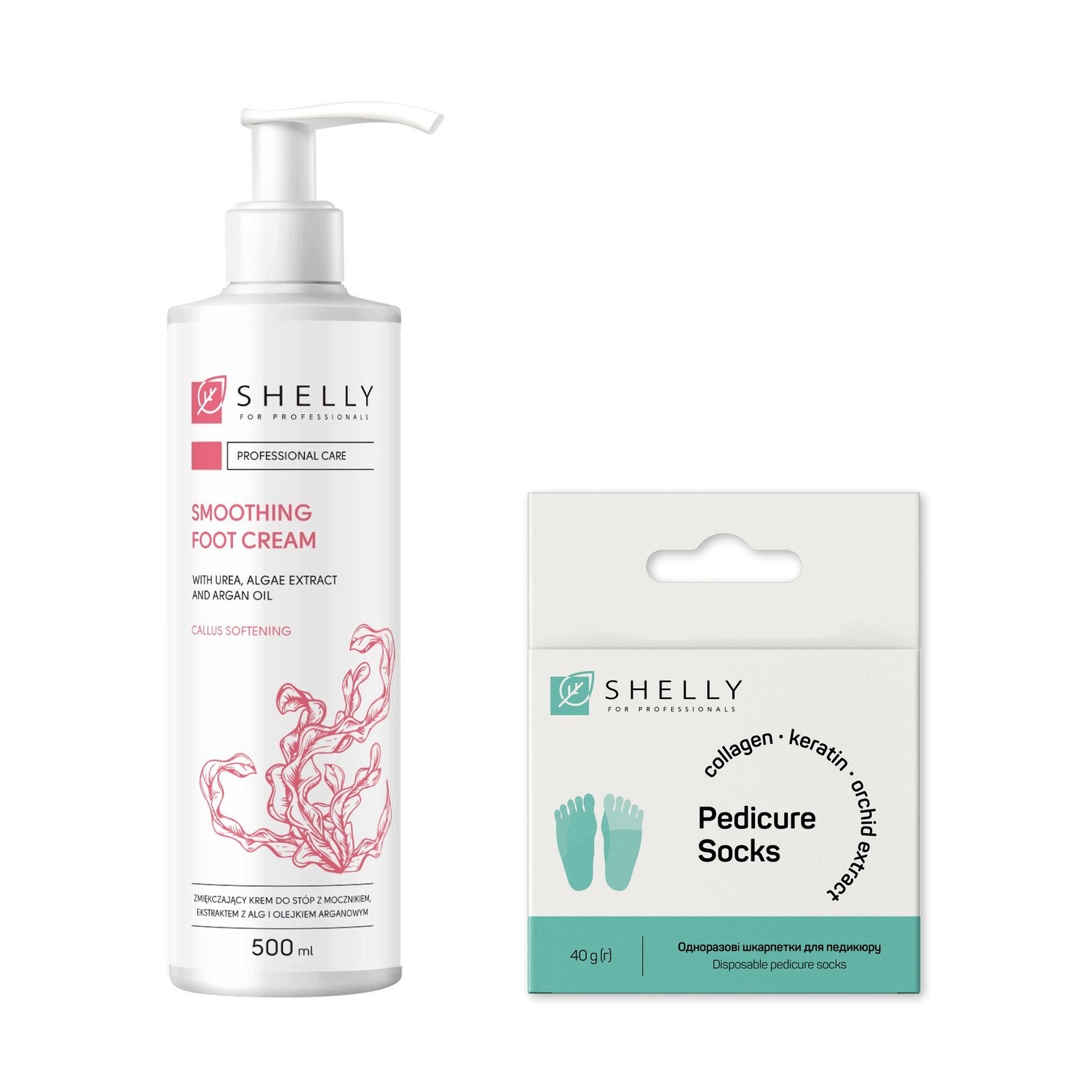Krém na nohy s ureou Shelly 500 ml ponožky na pedikúru