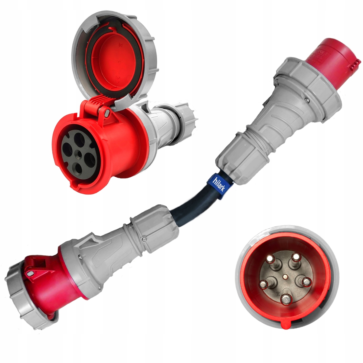 Silový adaptér 63A, silový adaptér 5P na 63A 4P Ip 67 0,5M