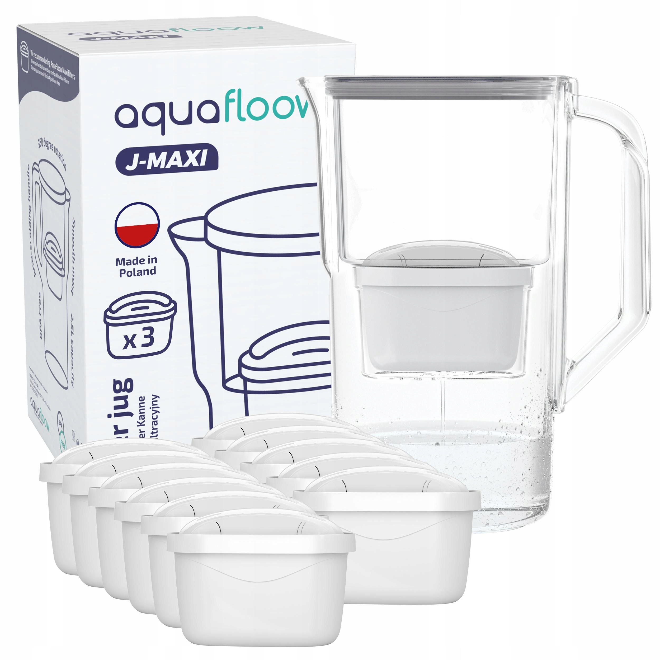 Filtrační konvice AquaFloow J-maxi 2,5 l šedá 12 x filtrační vložka vody