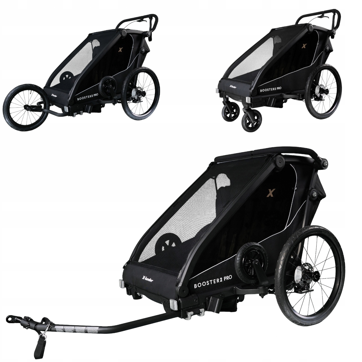 X-Lander Booster 2 Pro Podwójna Wielofunkcyjna Przyczepka Rowerowa 3w1