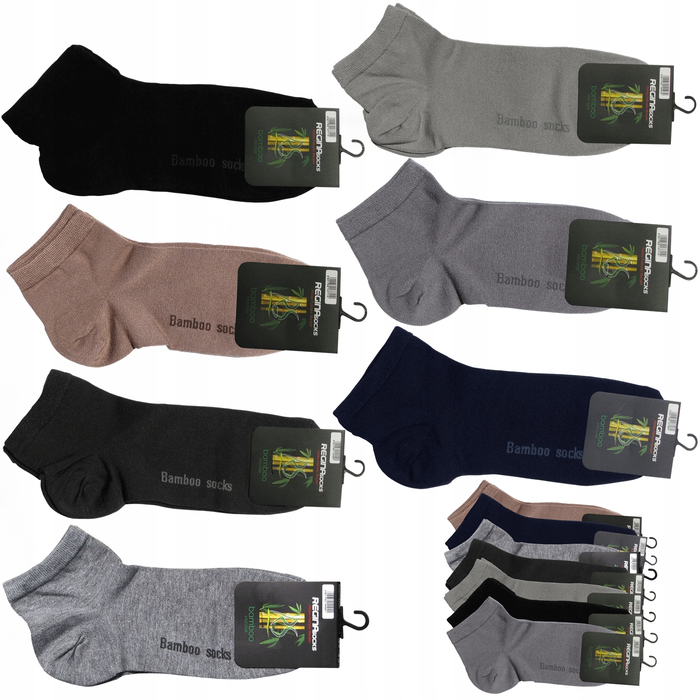 

10 Par Skarpety Bamboo Socks 3/4 Półkrótka .43/46