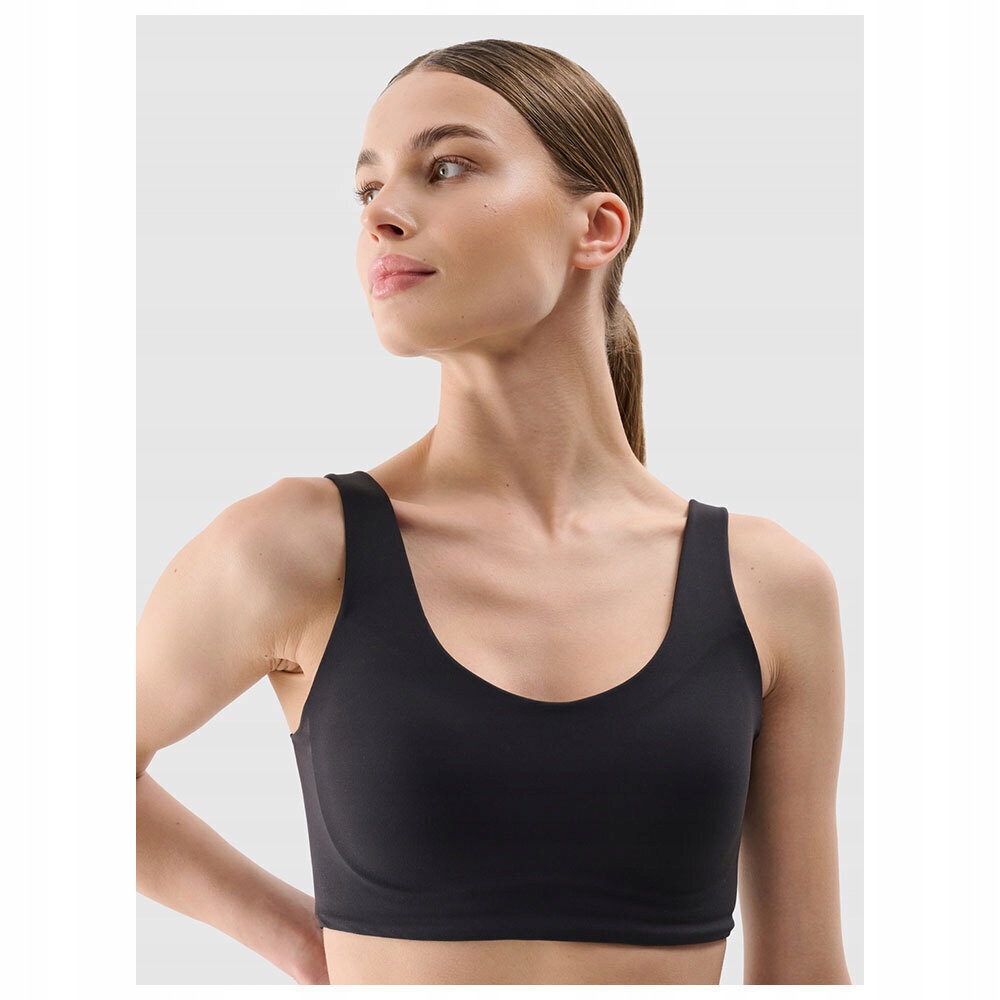 Biustonosz sportowy 4F Stanik treningowy Bezszwowy F167 czarny XL