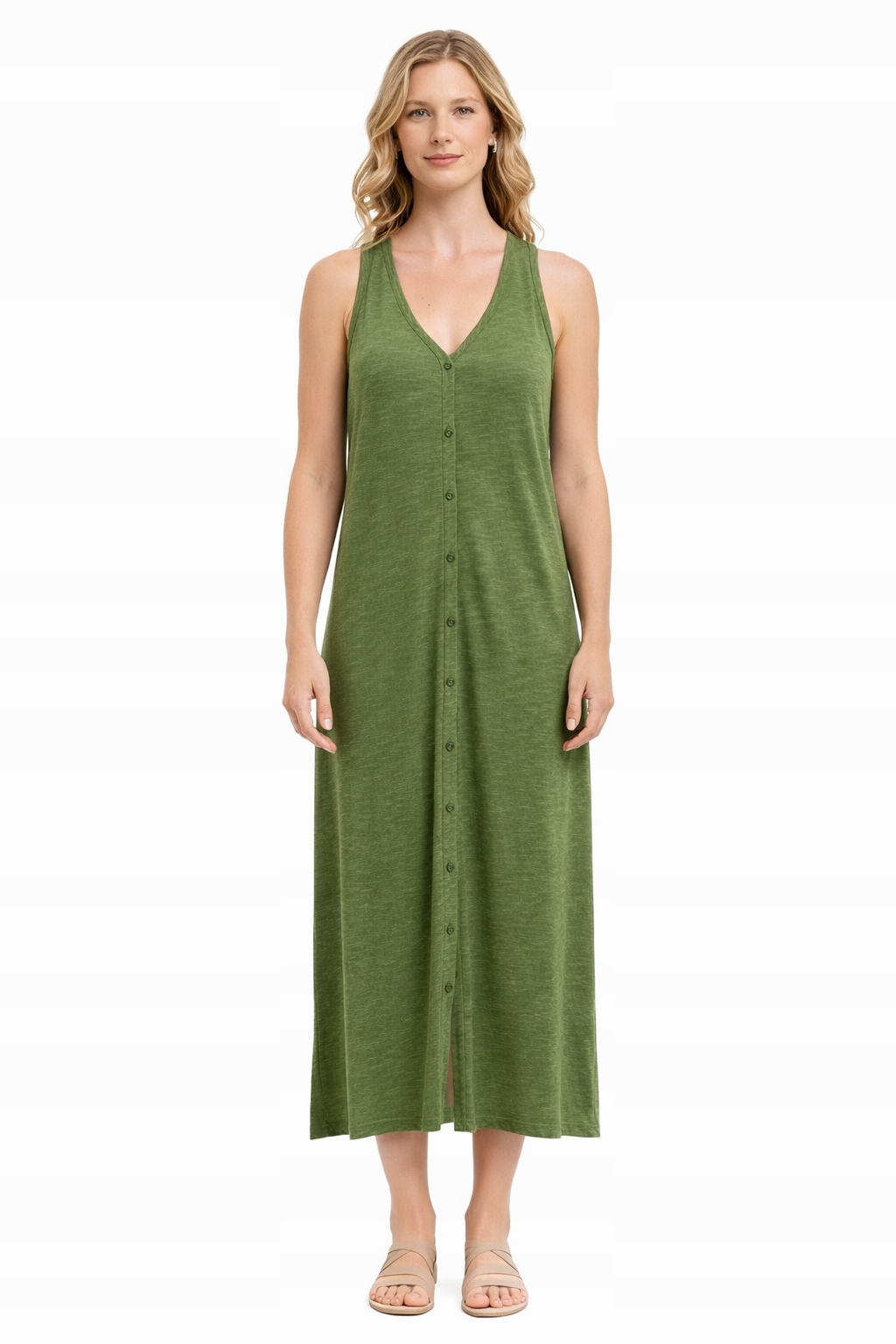 Superdry Šaty MIDI S Ramínky V Barvě Khaki 38 I4A