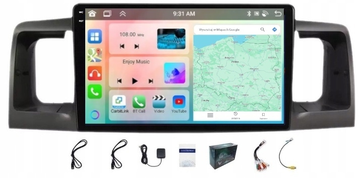 Gps Navigace A Android Toyota Corolla 2000-04 Carplay Wifi 4GB 64GB