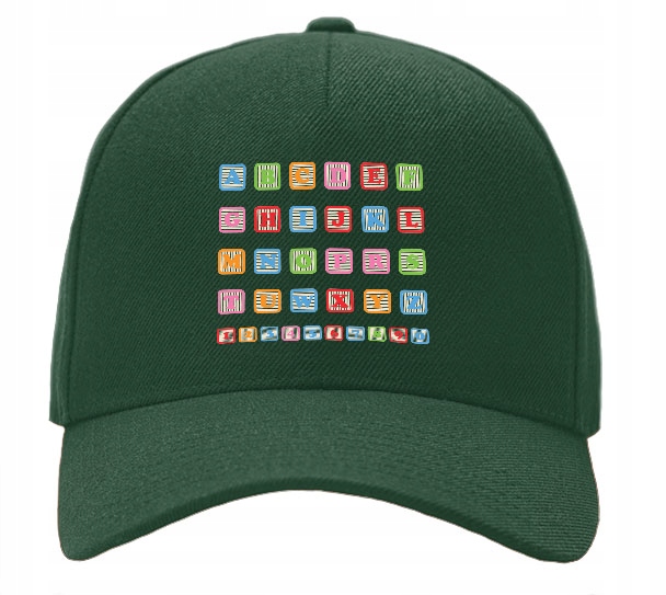 

Czapka bejsbolówka zielona Alfabet 01