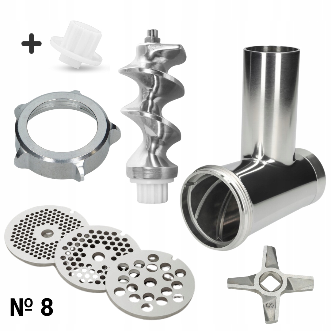 Sada mlecí komory č. 8 pro strojky Zelmer 3 ocelová sítka nůž dvojitý