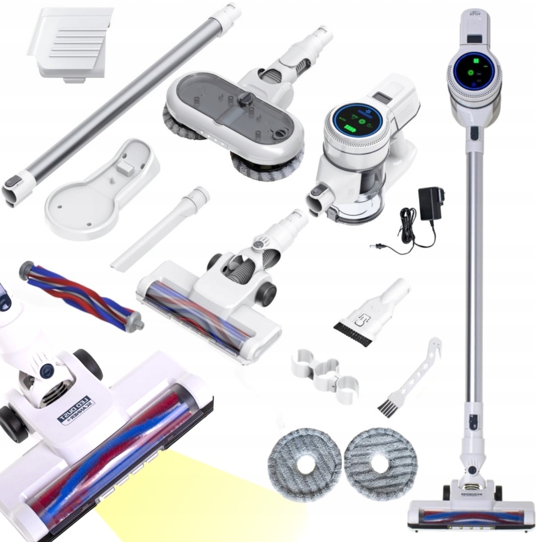 Odkurzacz Pionowy 2w1 na mokro i sucho Mopujący Scanner Led Akumulator