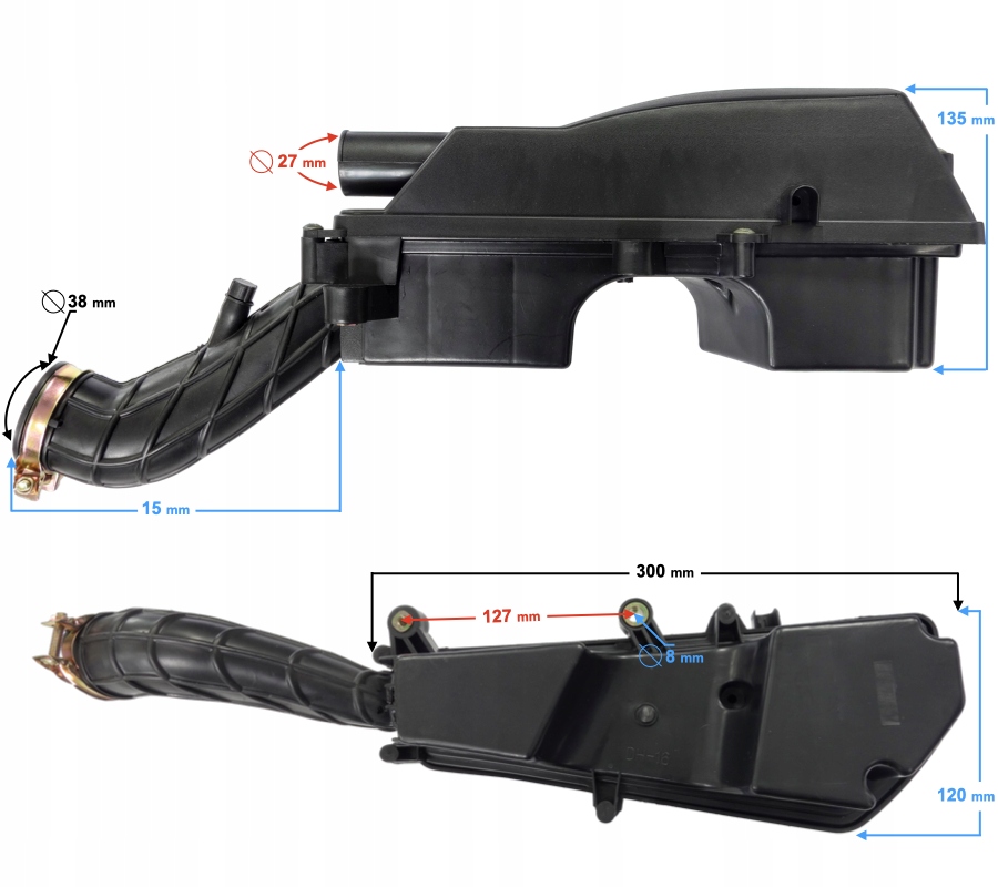 Filtr Obudowa Filtra Powietrza Skuter 4T Gąbka U