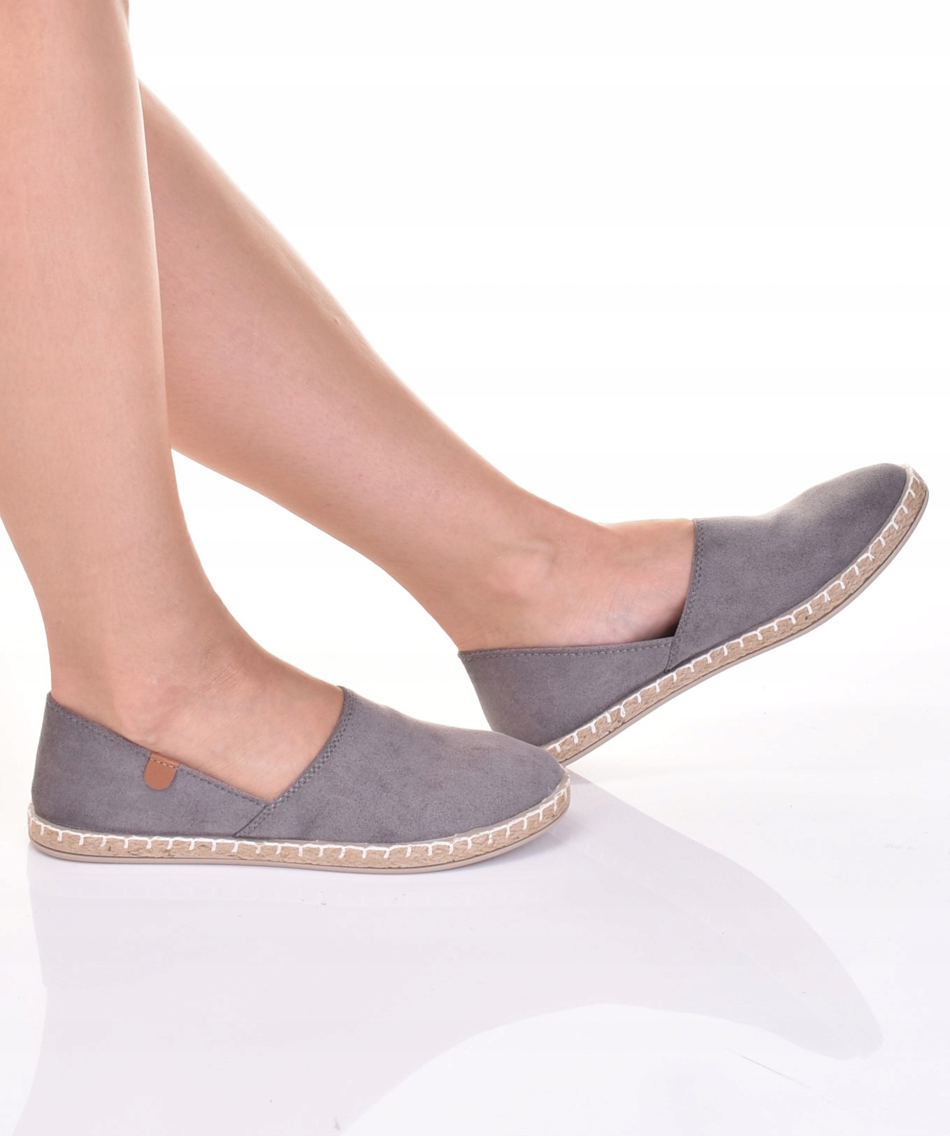 ESPADRYLE DAMSKIE LEKKIE TENISÓWKI WSUWANE SZARE Rozmiar 41