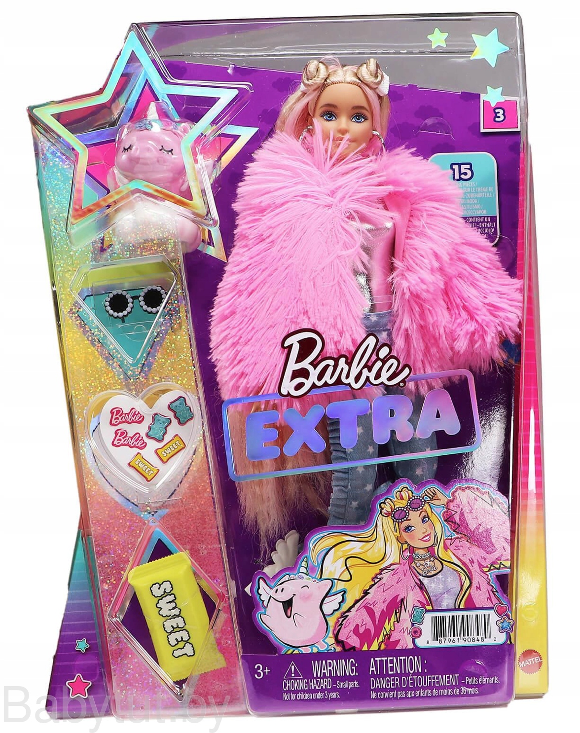 LALKA BARBIE FASHIONISTAS EXTRA + ŚWINKOROŻEC I AKCESORIA GRN28