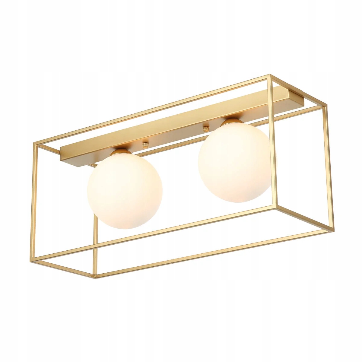 Stropní svítidlo zlaté skleněné bílé koule moderní obdélníkové 2 žárovky Italux
