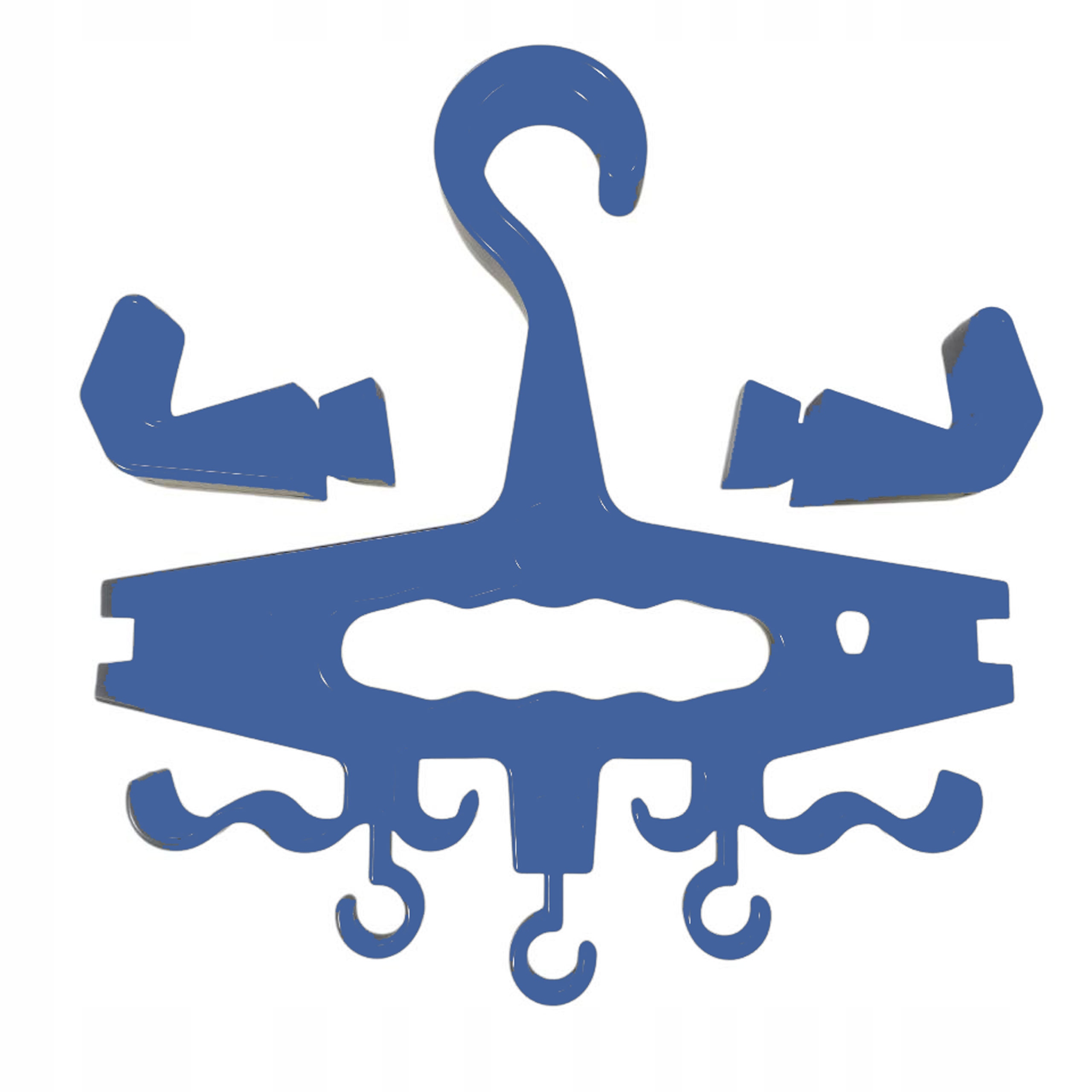 Věšák na potápěčské vybavení nebo skafandr – skládací – 3dílný – modrý