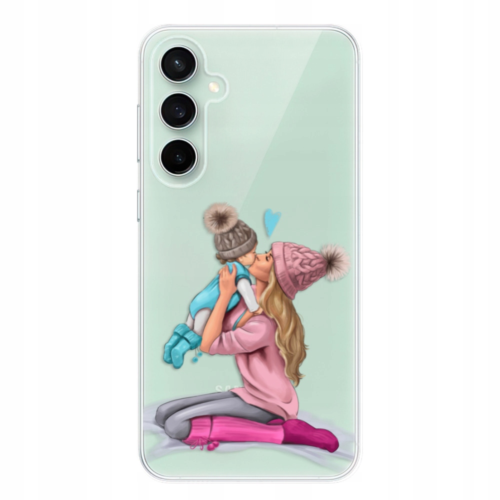 Etui silikonowe Kissing Mom Blond and Boy do Samsung Galaxy S23 Fe