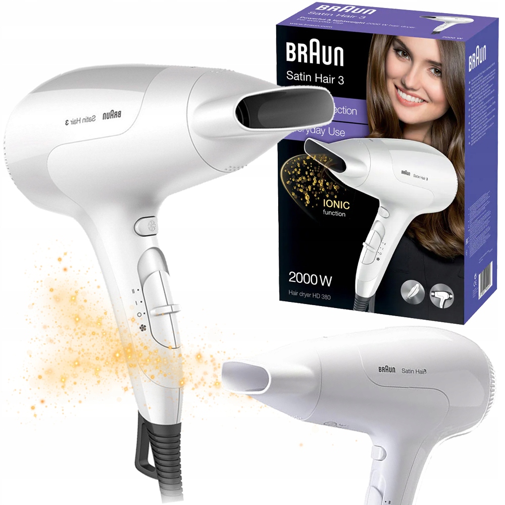 Braun Fén Na Vlasy HD380E Ionizace 2000W Studený Vzduch 3 Teploty