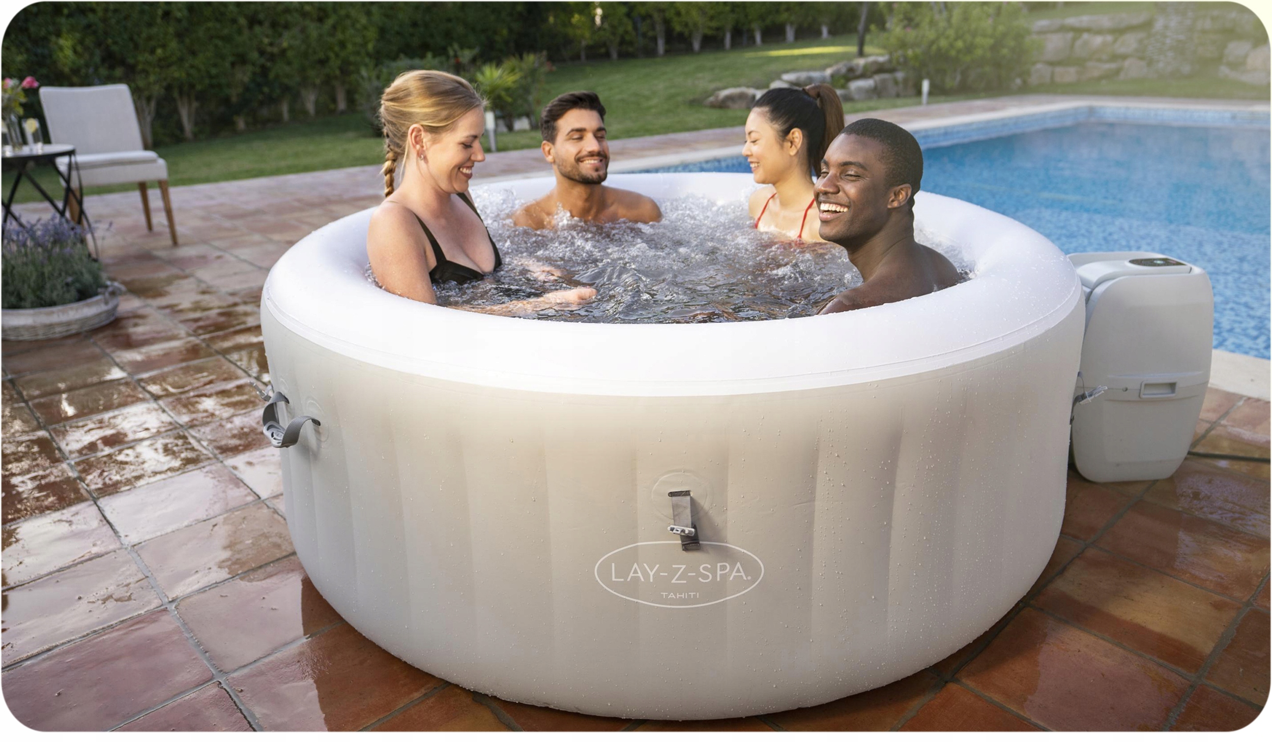 „JACUZZI INFLATABLE SPA“ 4 asmenų hidromasažas „Bestway“ Prekės kodas 60007