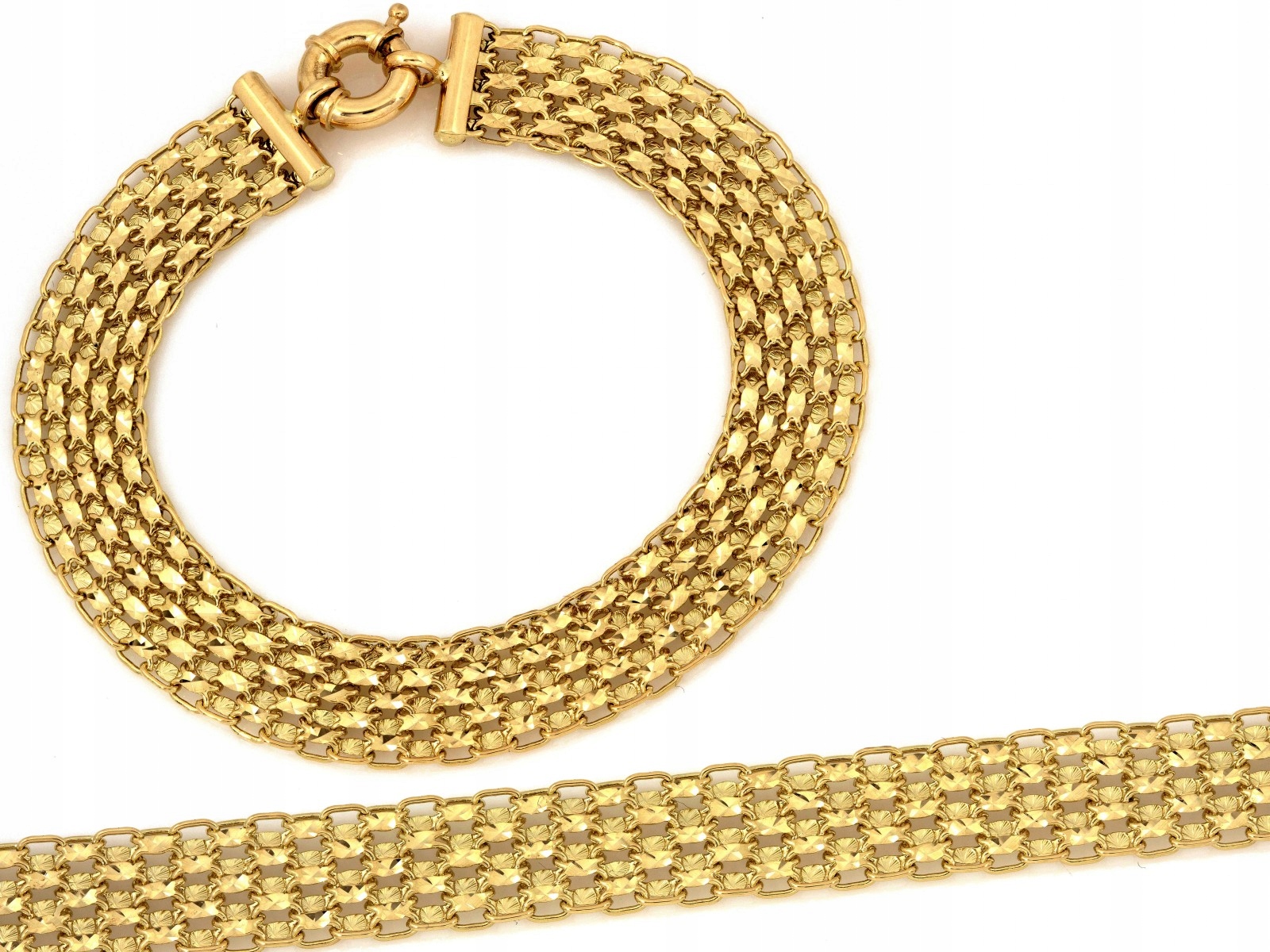 Široký náramek zlatý 585 14k bismark 10.2mm 9.13g 18cm dámský