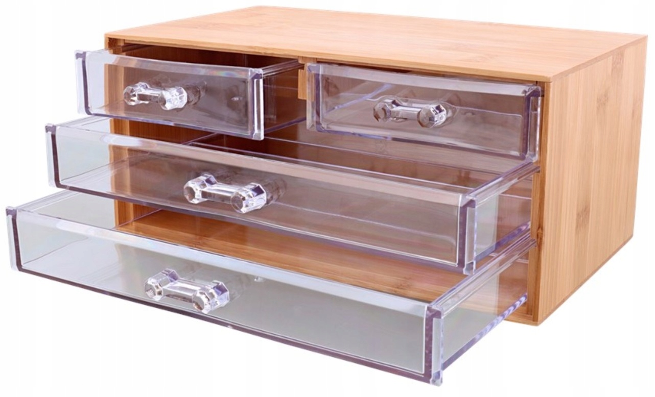 EKO ORGANIZER NA KOSMETYKI BAMBUSOWY Z SZUFLADKAMI Marka ZD Trading