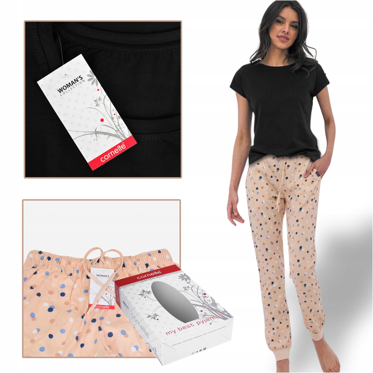 Cornette Dámské pyžamo Tričko Dlouhé kalhoty 909_03 Bavlna Velikost S
