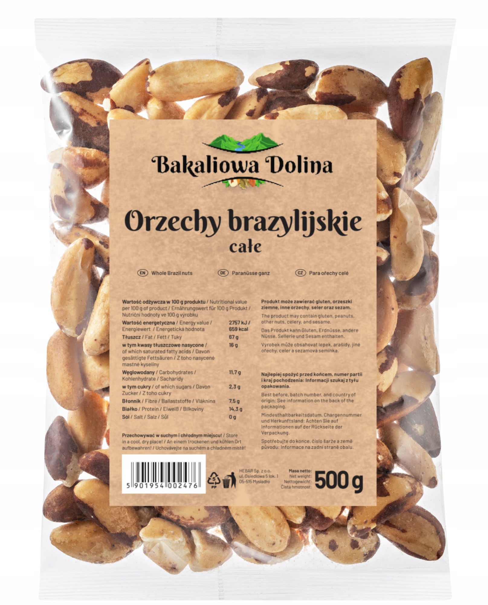 Levně Brazilské Ořechy Celé 500 G Přírodní Velké Selen Vege Čerstvé