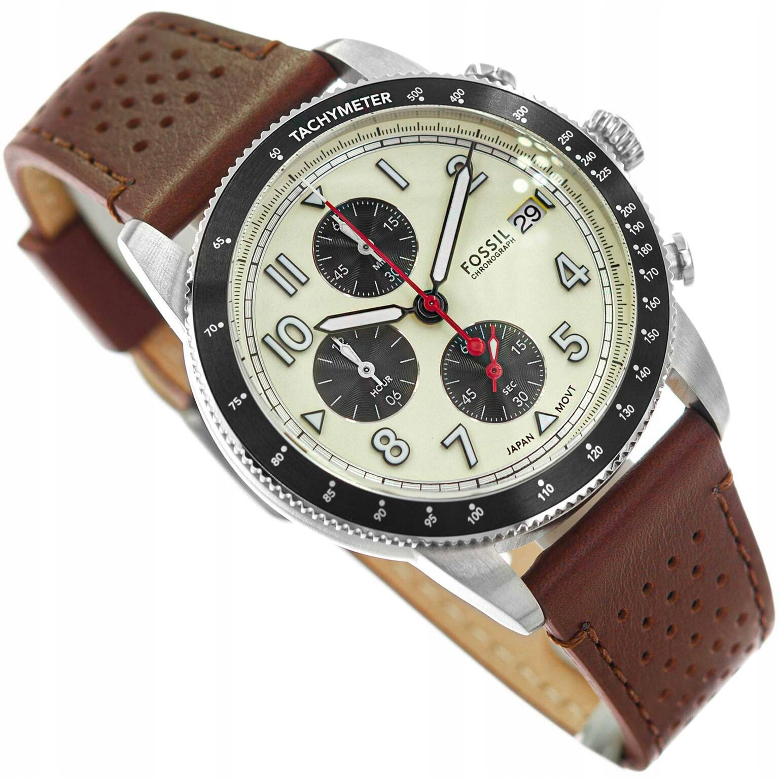 Pánské Hodinky Fossil FS6042 Sport Tourer Chronograph Na Řemínku Datumovka 50 M