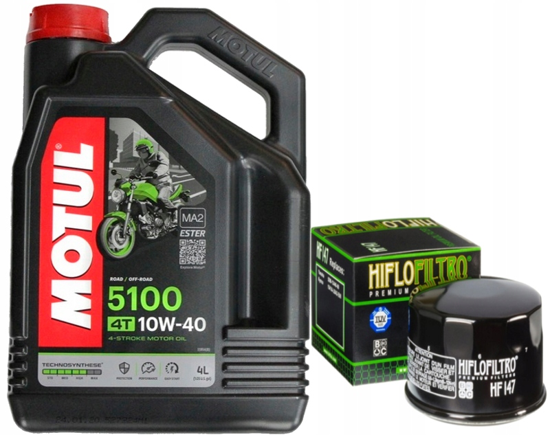 

Olej Motul 10W40 Filtr HF147 Yamaha Kymco